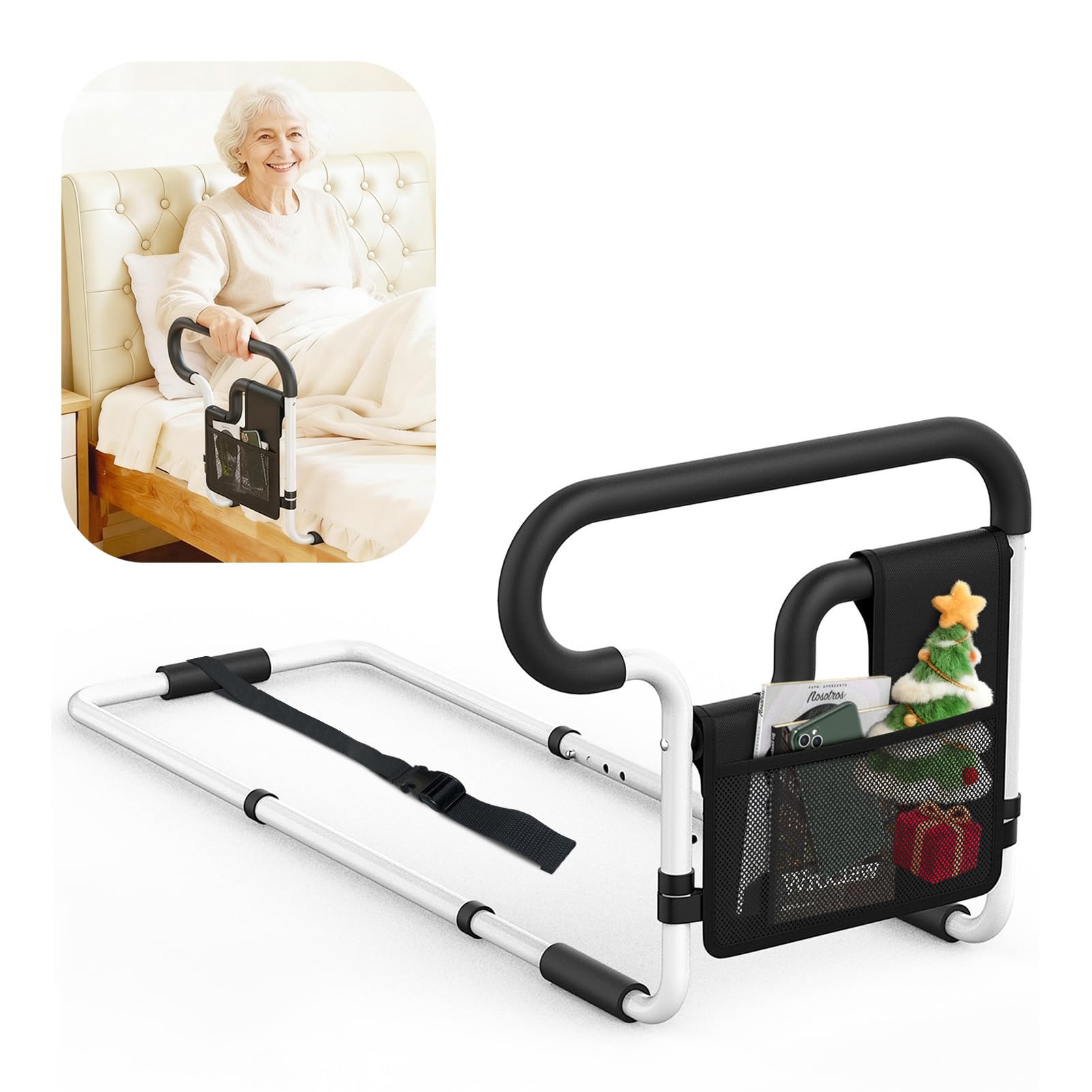 Photo 1 of *MISSING PARTS UNKNOWN*
Cuzieey Bed Rails for Elderly Adults Safety: Adjustable Bedside Assist Bar for Seniors - Side Bed Railing Handle Support Guard - Bedrails Slides Under Mattress Fit King Size Queen Full Twin Beds