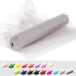 Silver Tulle Fabric Rolls, 54 Inch by 10 Yards