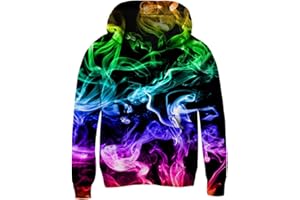 Idgreatim Kids 3D Print Pullover Hoodies Warm Thick Hooded Sweatshirt with Packet for Boys Girls 5-16 Years