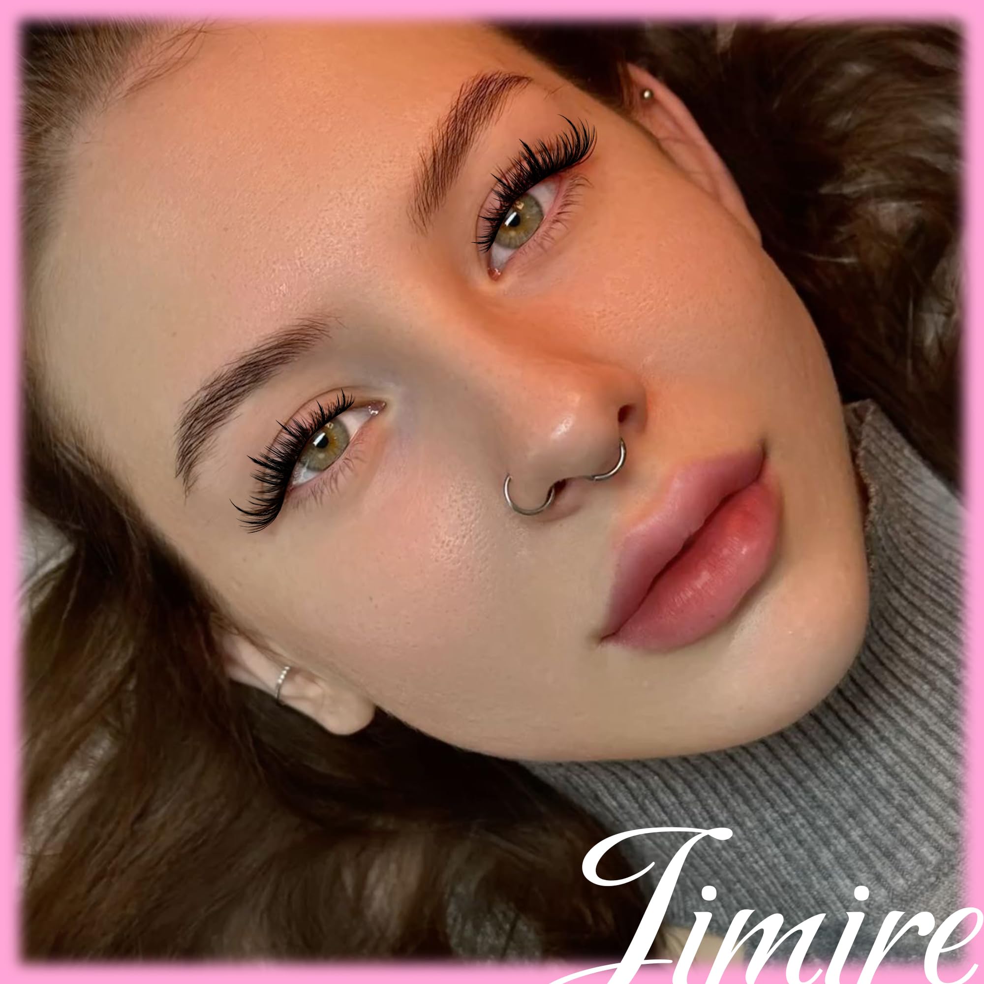 JIMIRE False Eyelashes Wispy Lash Clusters Manga Cat Eye Lashes 15MM Mink Lashes Fluff Russian D Curly Strip Lashes Look Like Lash Extensions Pestaas 7 Pairs Pack