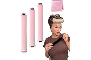 YOSHUYUKI Heatless Hair Curler Overnight Heatless Curls Blowout Rods Headband Blow out Hair Rollers Velvet Rods for Long Hair No Heat Curlers Curling Rods Hair Wrap for Sleep Curls Styling Tools Pink