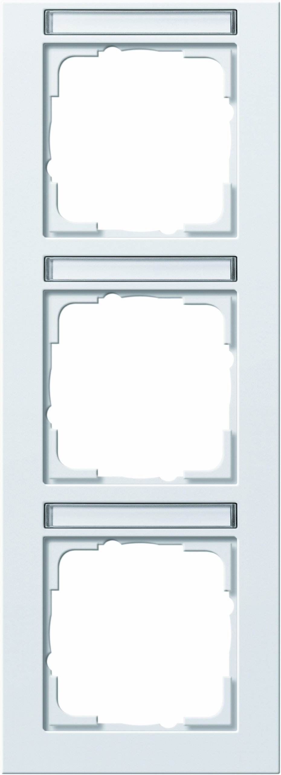 GIRA 110329 Covering Frame 3-Hole with labelling field senkrecht, Pure White Light Switch Cover Plates