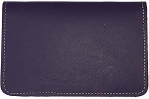 123 Cheap Checks Dark Purple Leather Top Stub Checkbook Cover