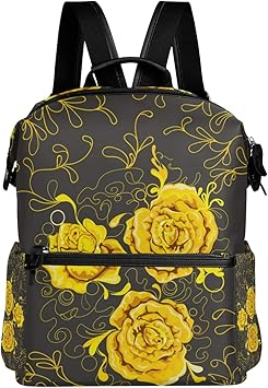 yellow backpack with side pockets