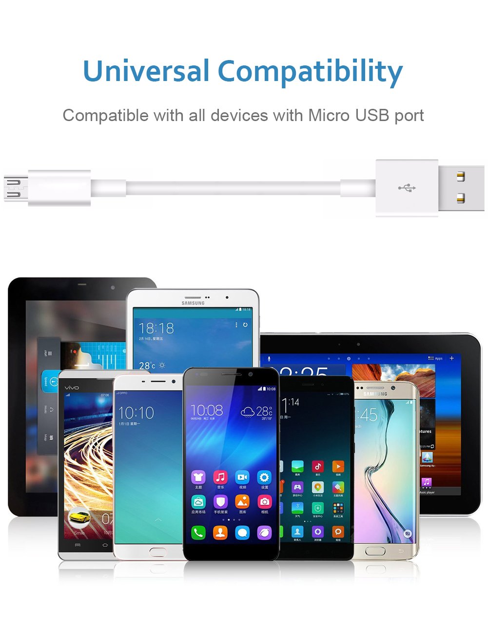 IQIYI Apple MFi Certified Lightning to USB Sync Charger Cable (0.25m Micro)