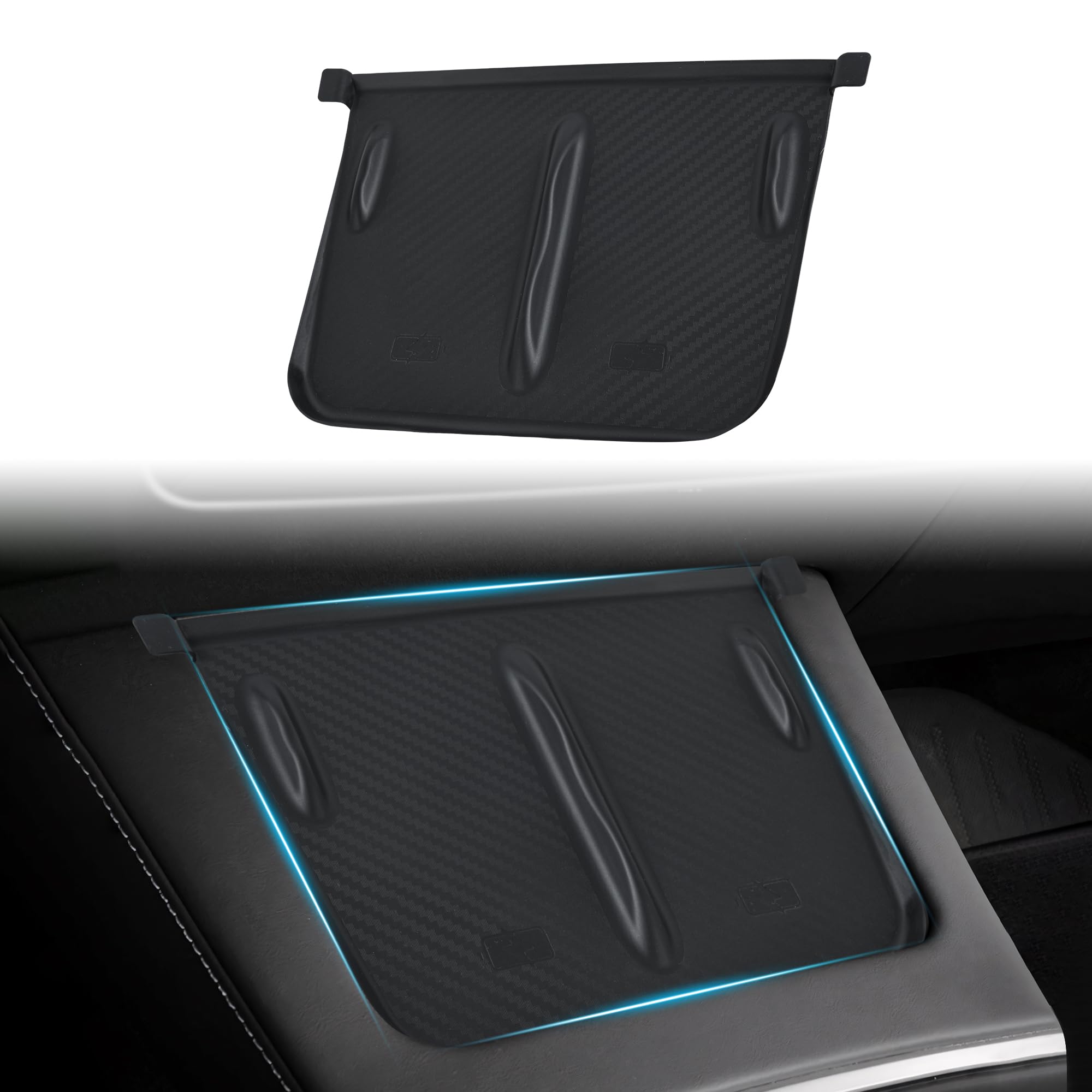 Photo 1 of ernica Center Center Wireless Charger Silicone Cover Designed for Tesla Model 3 2021-2023/Model Y 2021-2024,Anti-Slip Silicone Mat for Model 3/Y Center Console Black