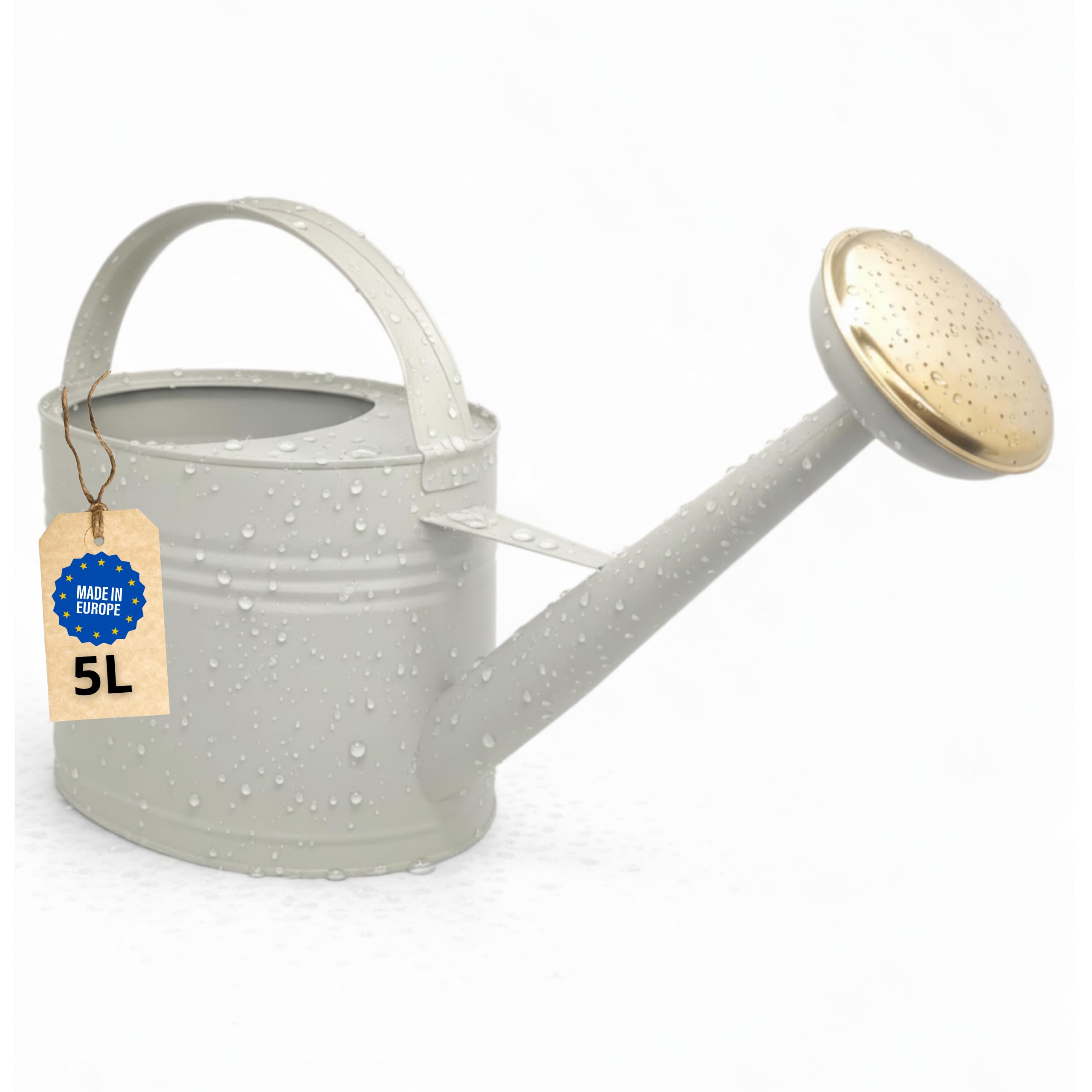 LIVLIG Zinc Watering Can, 5L, Metal, Greige