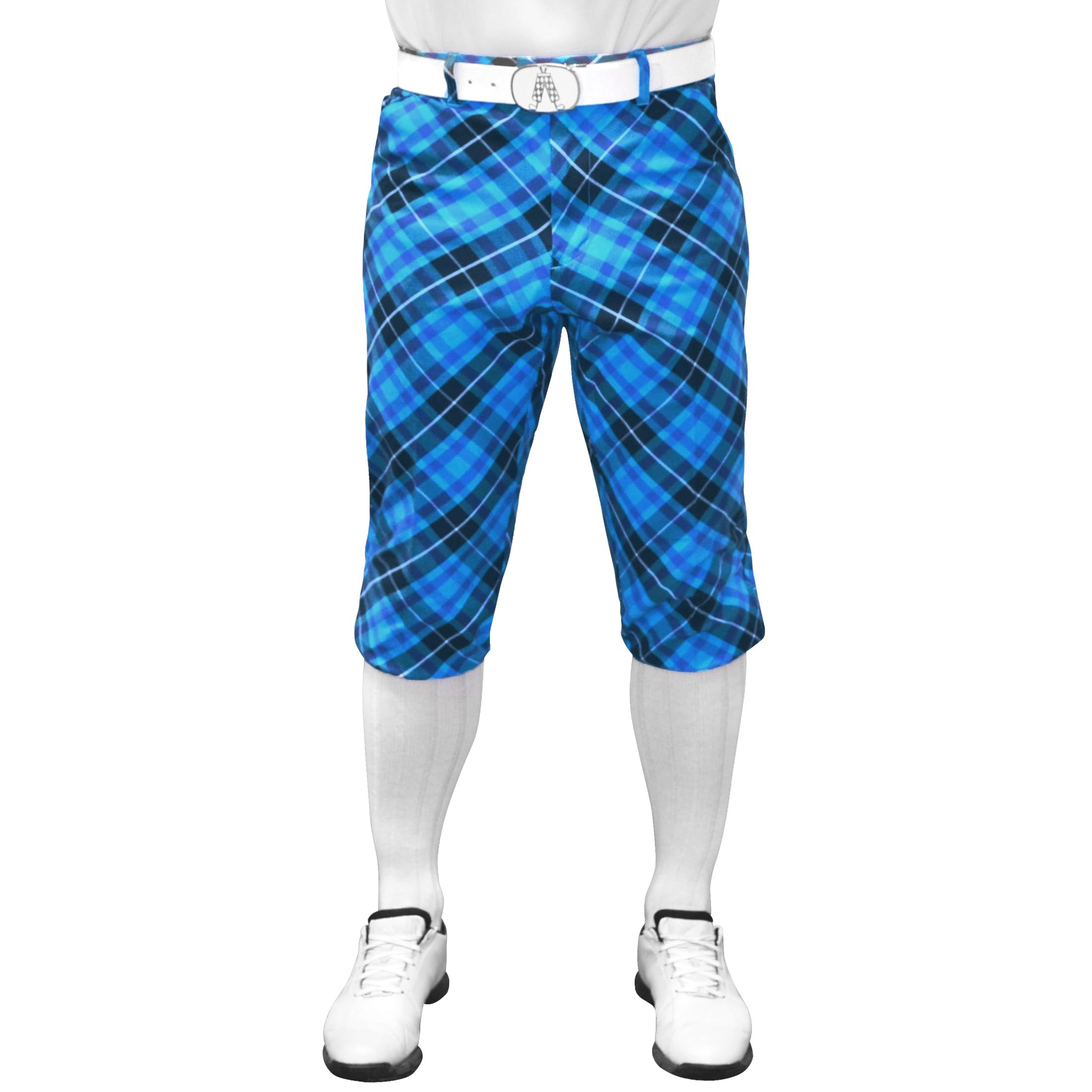 Royal & Awesome Mens Golf Plus 2's - Blue Plaid