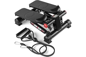 DAEYEGIM Steppers for Exercise at Home, Mini Stair Stepper 330 lb Capacity, Workout Stepper Machine for Exercise, Mini Stepper with Resistance Bands