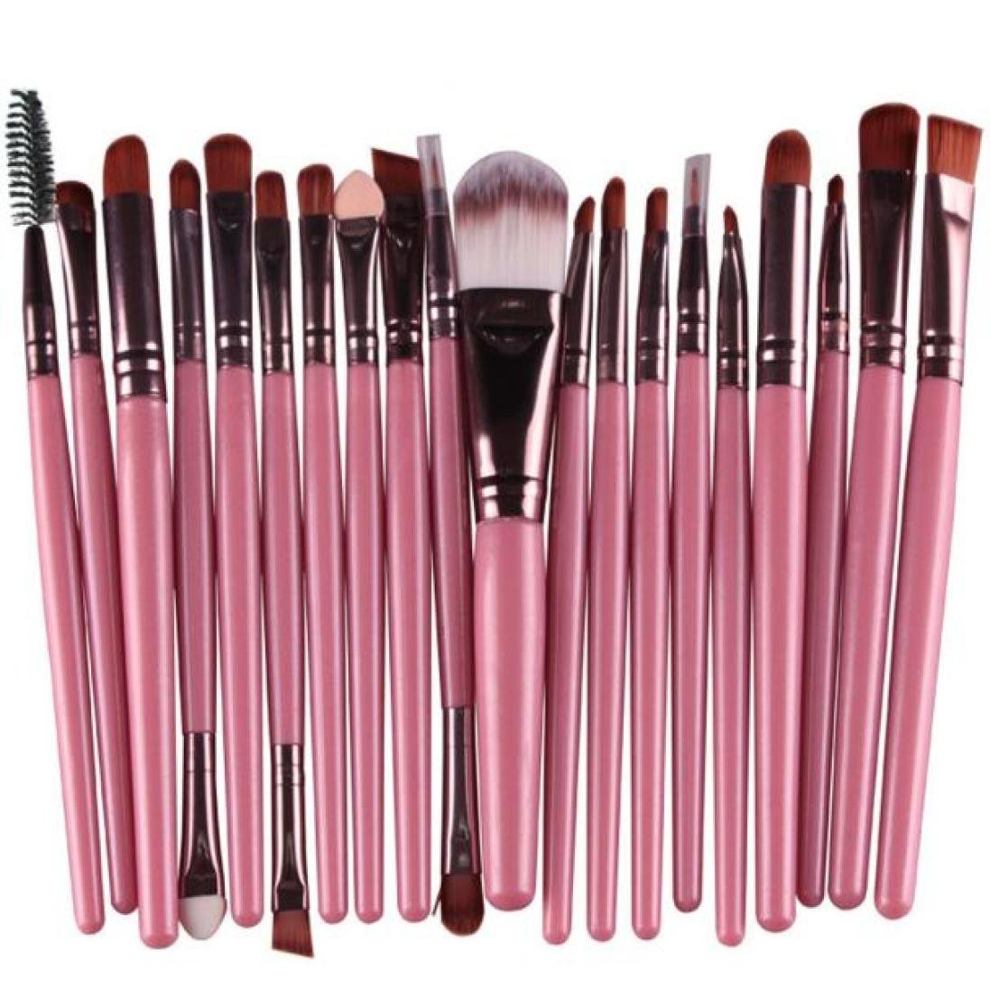 Start 20 pcs Makeup Brush Set tools Make-up Wool Kit (Pink)