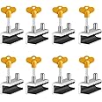 Window Locks, 8 Sets Sliding Security Window Lock with Key for Vertical & Horizontal Sliding Windows & Sliding Doors, Adjustable Window Locks Security Window Stoppers for Patio Bedroom Home and Office