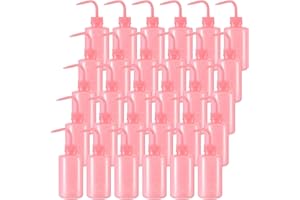 Lallisa 30 Pcs 250 ml Pink Tattoo Wash Bottle Narrow Mouth Squeeze Succulent Watering Bottles Water Squirt Lash Wash Rinse for Medical Lab Cleaning Washing
