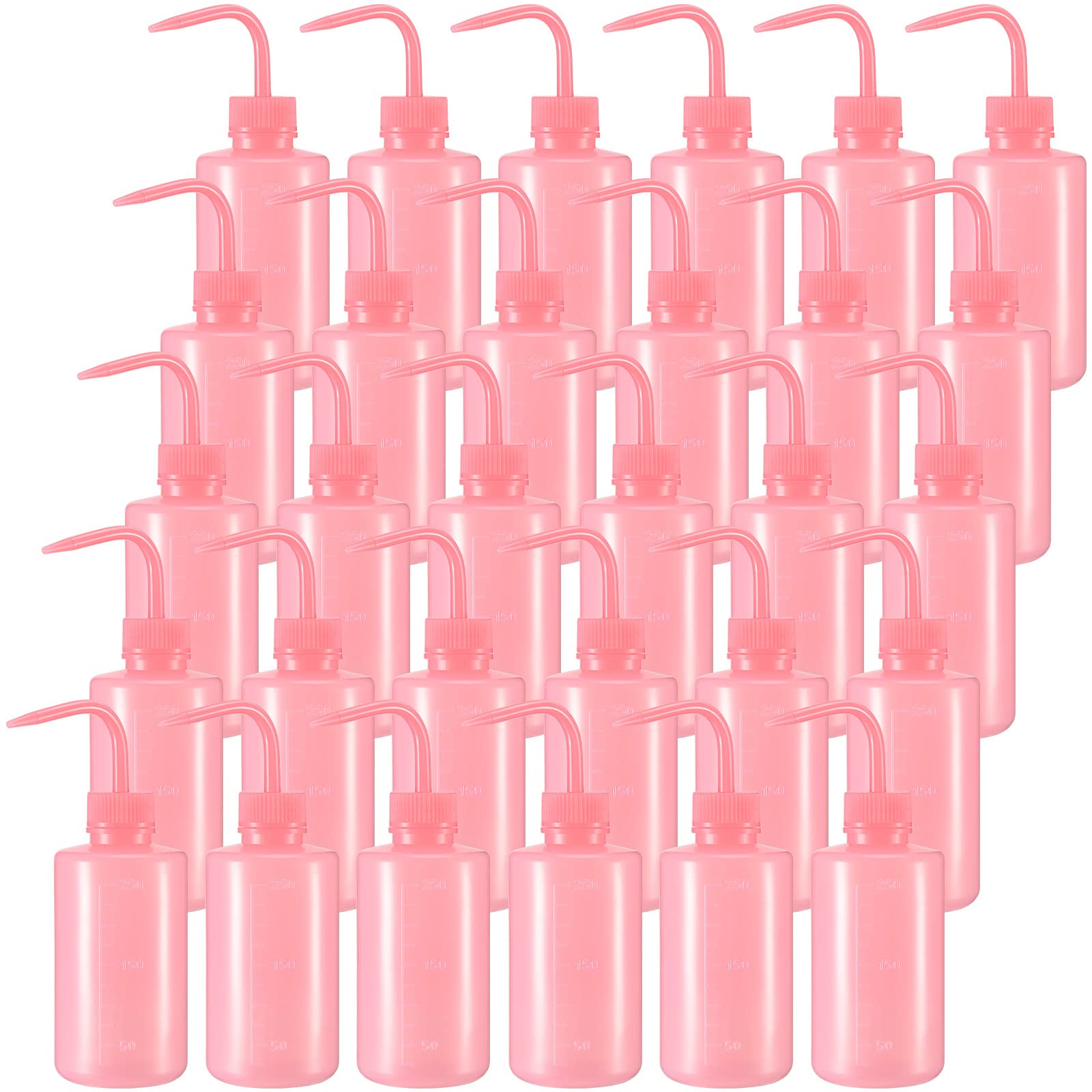 Photo 1 of ** very used** Lallisa 30 Pcs 250 ml Pink Tattoo Wash Bottle Narrow Mouth Squeeze Succulent Watering Bottles Water Squirt Lash Wash Rinse for Medical Lab Cleaning Washing