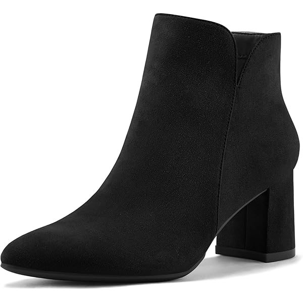 Amazon.com | mysoft Women's Ankle Boots Square Toe Side
