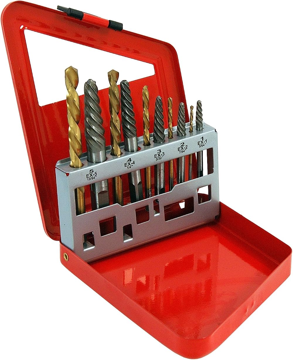 Neilsen CT5273 10pc Screw Extractor & Drill Set 3–7.5mm Titanium Coated