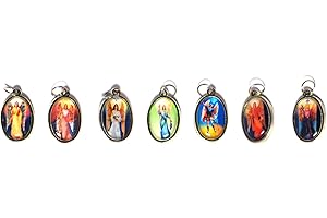 ANGELITOS DE MEXICO Seven Archangels (Miguel Jofiel Samuel Gabriel Raphael Uriel Zadkiell) Medals Angels (7 pack) Angels Weekly Protection Religious Gift