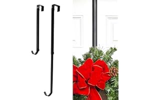 Haute Decor Adapt Adjustable Wreath Hanger, Premium Length Adjustable - Strong Over The Door Wreath Hanger, Holds up to 30 pounds (Matte Black)