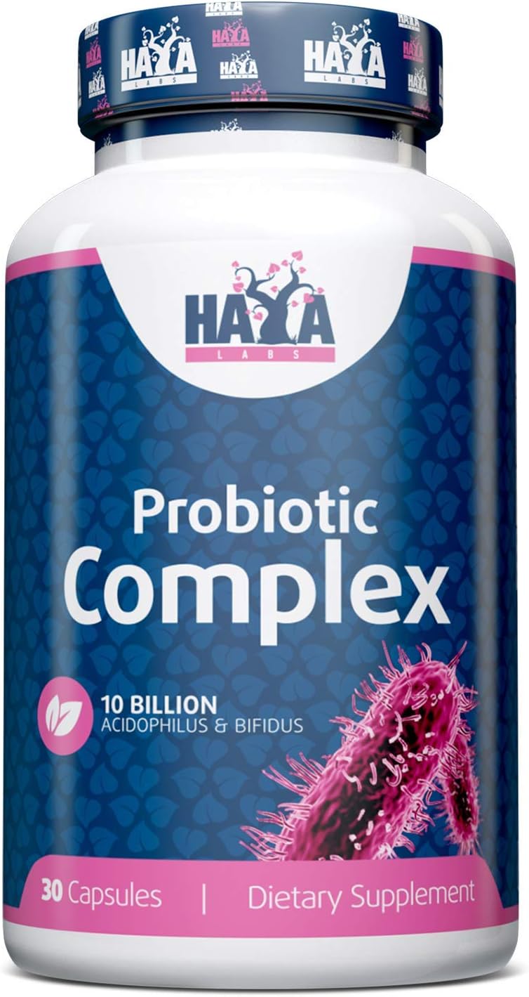 HAYA LABS 10 Billion Acidophilus and Bifidus Probiotic Complex 30Capsules, 30 count (Pack of 1)