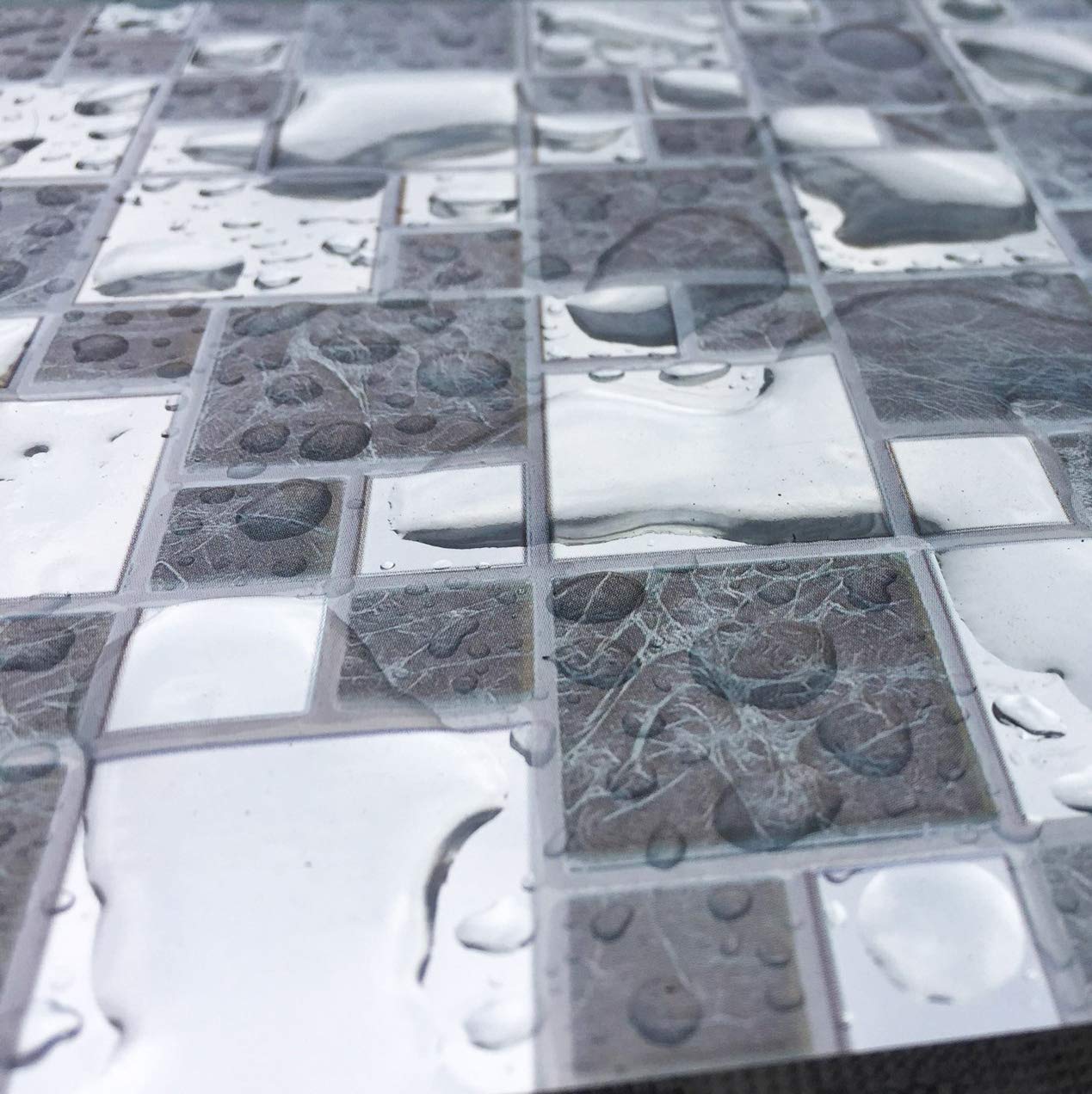 Tile Style Decals 24 stück Silber Chrom Spiegel Garu Fliesenaufkleber