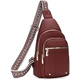 GAEKEAO Sling Bag for Women Crossbody Bags Fanny Pack Vegan Leather Chest Bag Travel Shoulder Belt Purse Backpack Gifts