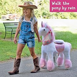 PonyCycle Ride on Horse Riding Unicorn Pink Reins