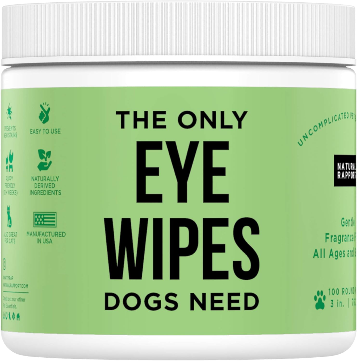 Natural Rapport Dog Eye Stain Wipes The Only Eye Tear Stain Remover