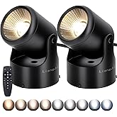 LiangJJ 2 Pack 12W Uplighting Indoor Uplights with Timer and Remote, Stepless Adjustable Color Temperature and Dimmable Floor