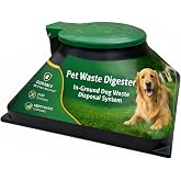 Doggie Dooley Pet Waste Digester - Pyramid Style - Black with Green | In-Ground Dog Waste Disposal System for 2 Large or 4 Small Dogs - Digester Starter - Made in USA - Foot-Operated Lid