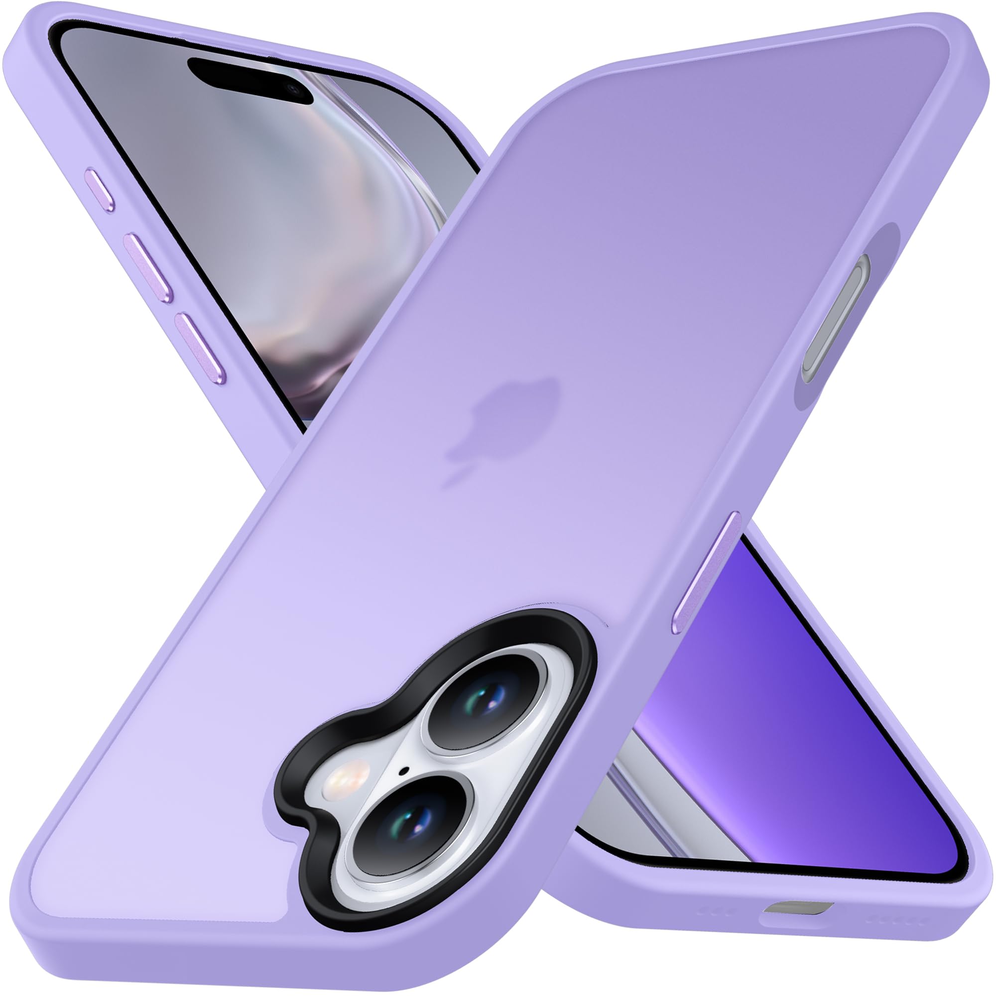 Anqrp Designed for iPhone 16 Case, [Military Shockproof] Super Soft Silicone Slim Translucent Matte Protective Phone Cover, Compatible with iPhone 16 6.1", Light Purple