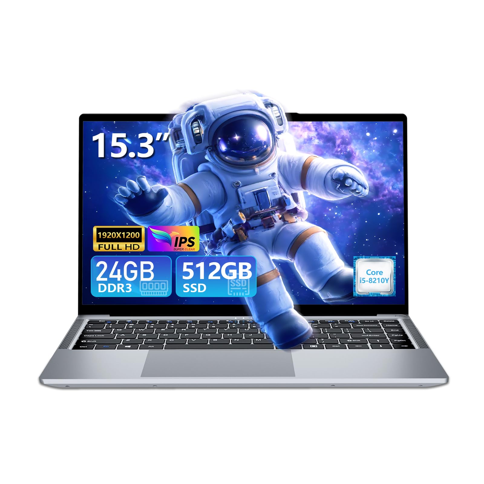 Gaming Laptop, 15.3 inch Laptop i5 Processor （up to 3.60 GHz）, 24GB DDR3 512GB SSD, Full HD 1920X1200 Display, Backlit Keyboard,180 Angle Opening, WiFi 5,HDMI,Win 11 pro,Gaming Computer