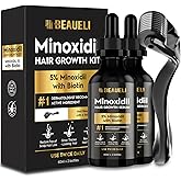 Beaueli Minoxidil Beard Growth Kit For Men and Women, Hair Loss and Hair Regrowth Treatments, Minoxidil 5%, Black 60ml 2 Bottles
