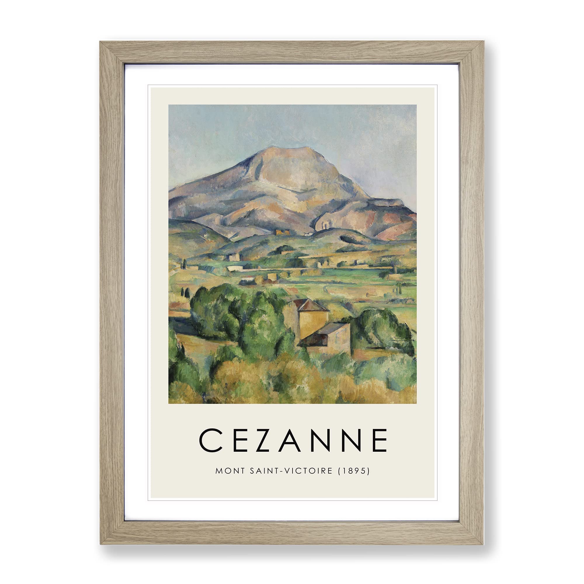 Mont Sainte Victoire Vol.1 By Paul Cezanne Exhibition Museum Painting Framed Wall Art Print, Ready to Hang Picture for Living Room Bedroom Home Office Décor, Oak A3 (34 x 46 cm)