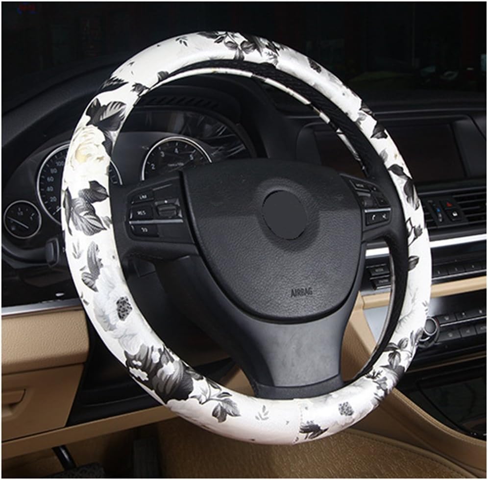 Dotesy Girly Cute Car Steering Wheel Cover with Floral