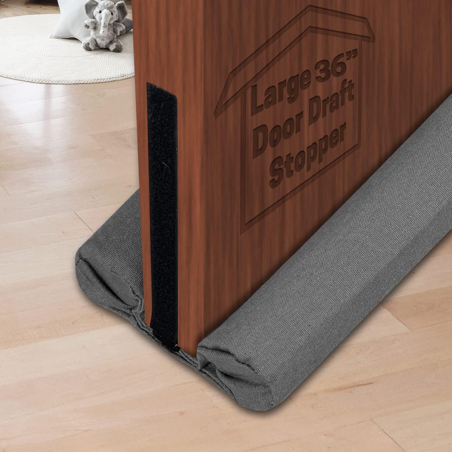 Draft Stoppers - VISEMAN Twin Door Draft Stopper Guard, Door Noise Blocker, Adjustable Door Sweeps Window Blocker, Door Bottom Weather Stripping, 20 to 36