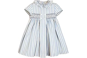 TWOFLOWER Baby Girls Long Sleeve Smocking Clothing Toddler Fall Floral Smocked Dress Vintage Dresses for Christmas Birthday Holiday