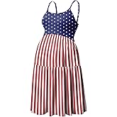 GINKANA Women's Sleeveless Maternity Dress Adjustable Strappy Summer Casual Swing Dress for Daily Wearing Or Baby Shower