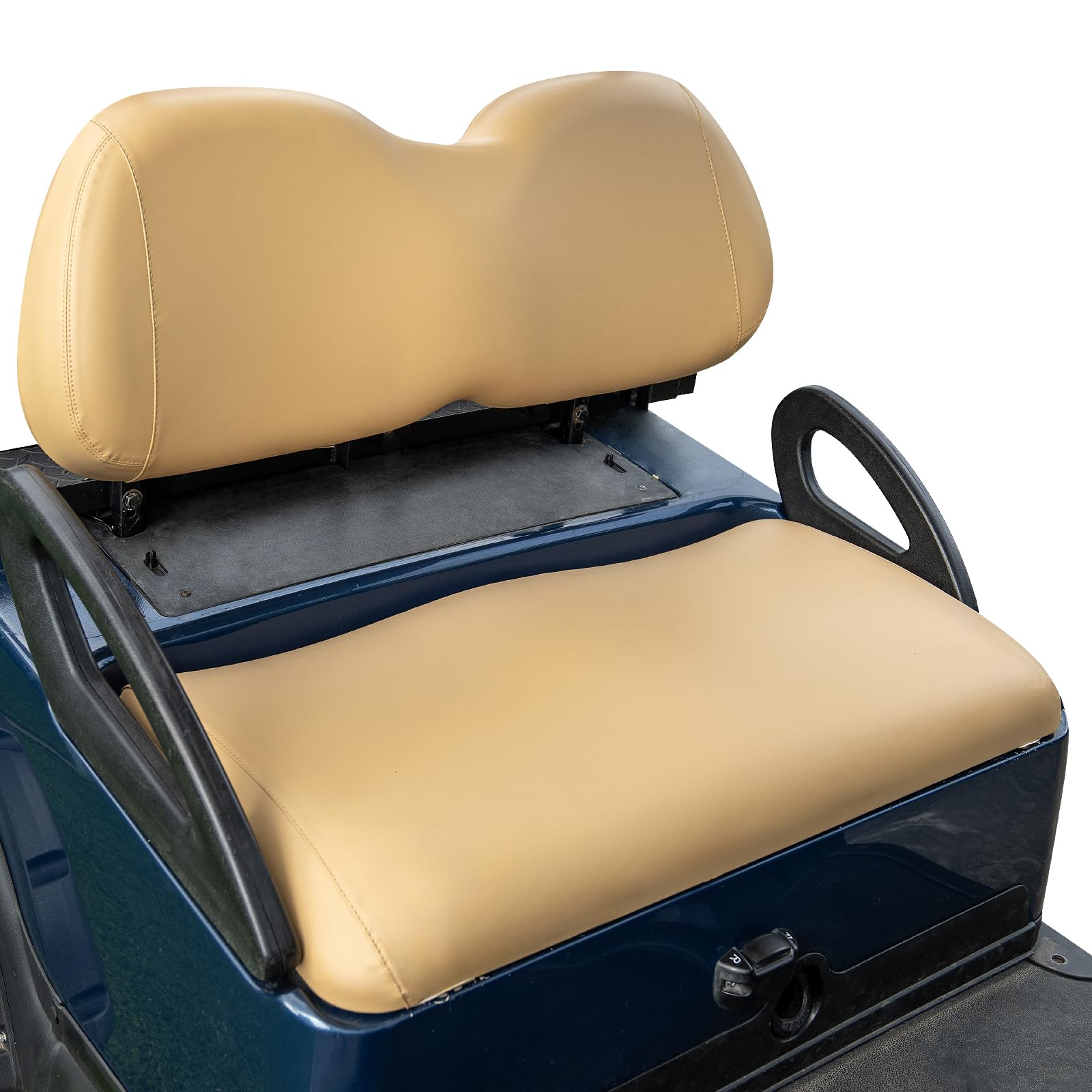 Photo 1 of NOKINS Golf Cart Seat Covers Leather Front Seat Cover Fit Club Car Precedent,Smooth and Simple Style,No Stapler,Golf Cart Vinyl Waterproof Replacement Seat Cover, Tan