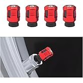 HZEL Car Tire Valve Stem Caps, 4PCS Aluminum Alloy Vehicle Air Caps Cover, Corrosion Resistant Leakproof Automobile Wheel Valve Stem Cover, Universal for Sedans Trucks Motorcycles (Red)