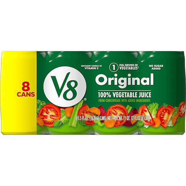 V8 ORIGINAL 100% VEGETABLE JUICE, 5.5 FL OZ CAN (8 PACK)