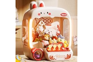 Vanvimen 64 PCS Large Claw Machine for Kids Bunny, Vending Machine Toys with Sound Lights, Candy and Prize Electronic Dispenser Game Ages 3-4 4-8, Birthday Party Gift for 3 4 5 6 Year Old Girls