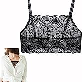 SZMUHLNY Women's Lace Camisole Crop Tops Modesty Panel Cleavage Cover up for Low Neckline Low Cut Dress