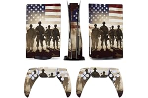 AoHanan Soldiers American Flag 5 Skin Controller Accessories Cover Skins Anime Vinyl Cover Sticker Full Set for 5 Disc Edition