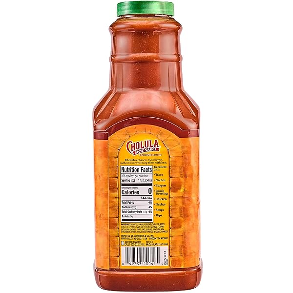 CHOLULA CHIPOTLE HOT SAUCE, 64 FL OZ – ONE 64 FLUID OUNCE BULK CONTAINER OF CHIPOTLE PEPPER SAUCE, MADE WITH CHIPOTLE, ARBOL AND PIQUIN PEPPERS, PERFECT FOR BURGERS, WINGS, HUMMUS AND MORE