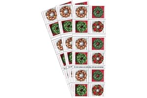 Holiday Wreaths 3 Books of 20 Forever USPS First Class Postage Stamps Christmas Tradition Celebration (60 Stamps)