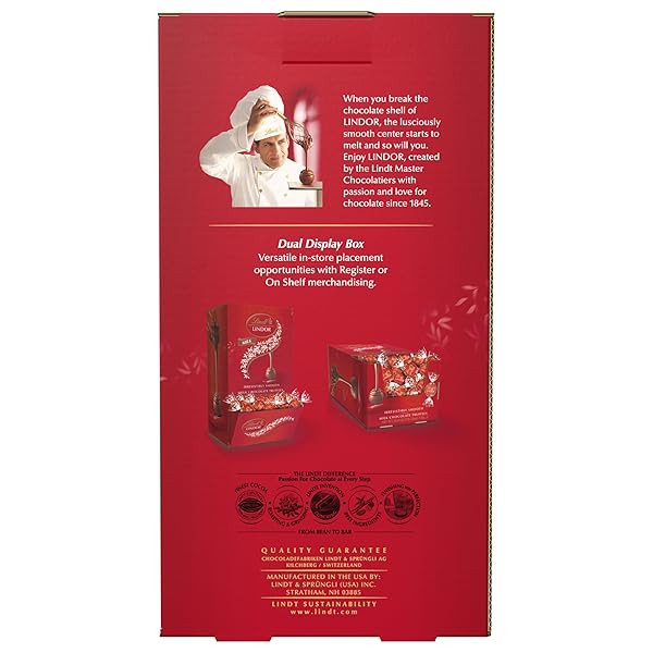 LINDT LINDOR MILK CHOCOLATE CANDY TRUFFLES, MILK CHOCOLATE WITH SMOOTH, MELTING TRUFFLE CENTER, 50.8 OZ., 120 COUNT