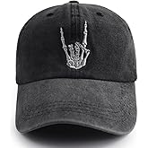 Skeleton Hands Baseball Cap for Men Women, Funny Adjustable Washed Denim Cotton Embroidered Dad Hat