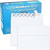 ValBox 5x7 Envelopes for Invitation 100 Qty A7 Envelopes Self Seal White, Printable Paper Envelope for 5x7 Cards, Weddings, Baby Shower, Stationery, Office, 5.25 x 7.25 Inches