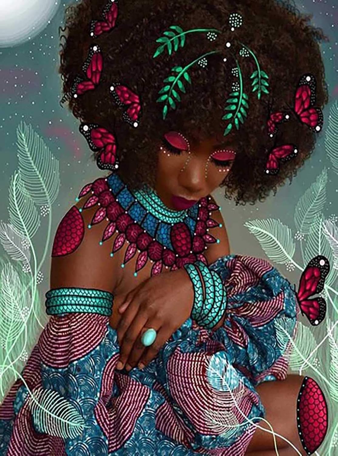 GIEAAO 5D Diamond Painting Kits for Adults African American, Paint with