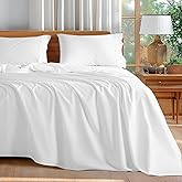 Shilucheng 100% Cotton Queen Size Sheets Set - 600 Thread Count,Luxury Egyptian Cotton Bed Sheets,5-Star Hotel Quality Sheets, Breathable & Cooling, 16 Inch Deep Pocket - 4 Piece (White, Queen)