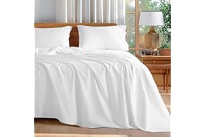 Shilucheng 100% Cotton Queen Size Sheets Set - 600 Thread Count，Luxury Egyptian Cotton Bed Sheets，5-Star Hotel Quality Sheets, Breathable & Cooling, 16 Inch Deep Pocket - 4 Piece (White, Queen)